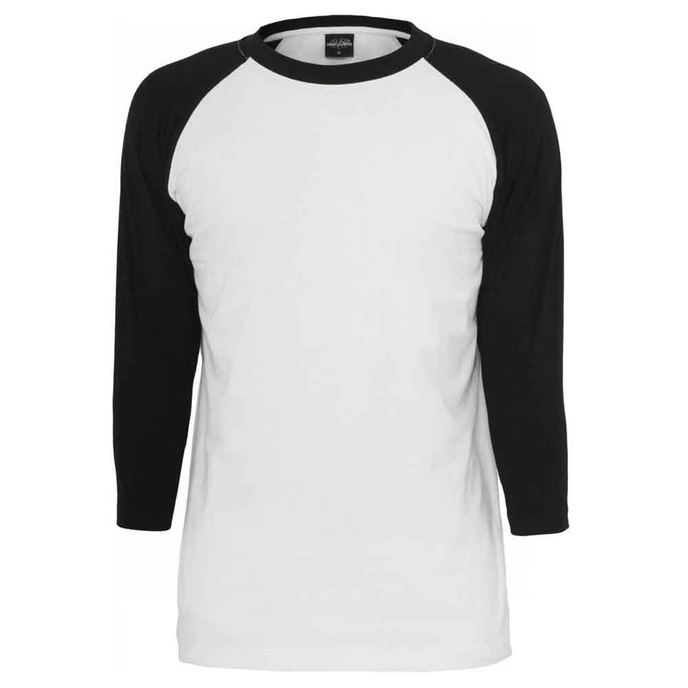Urban Classics - Contrast 3/4 Sleeve Raglan Tshirt - Zwart/Wit